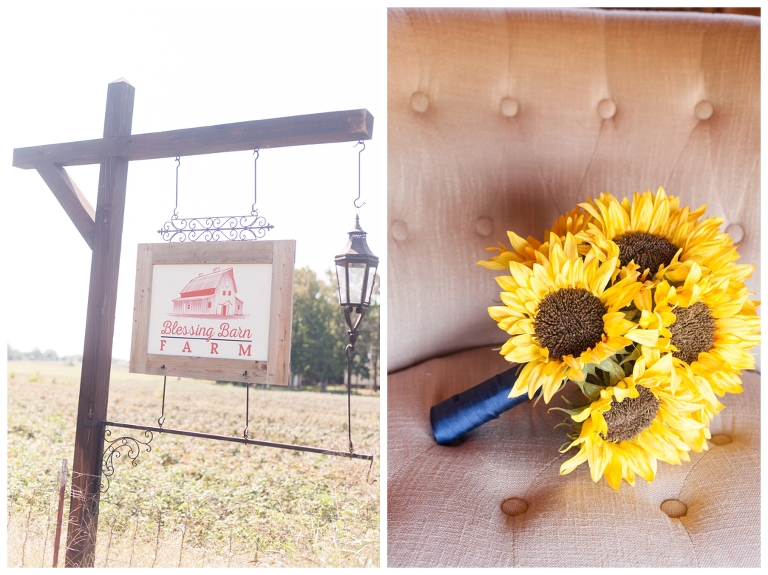 Barn wedding, sunflowers, Jackson TN wedding