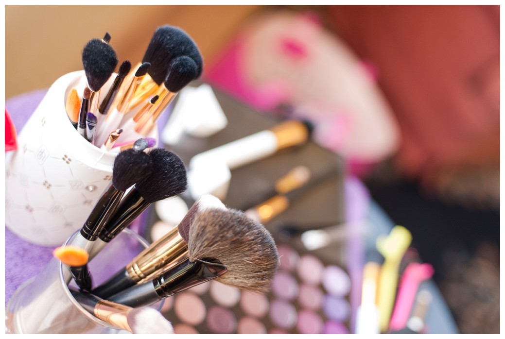 Katie & Randall Wedding makeup brushes