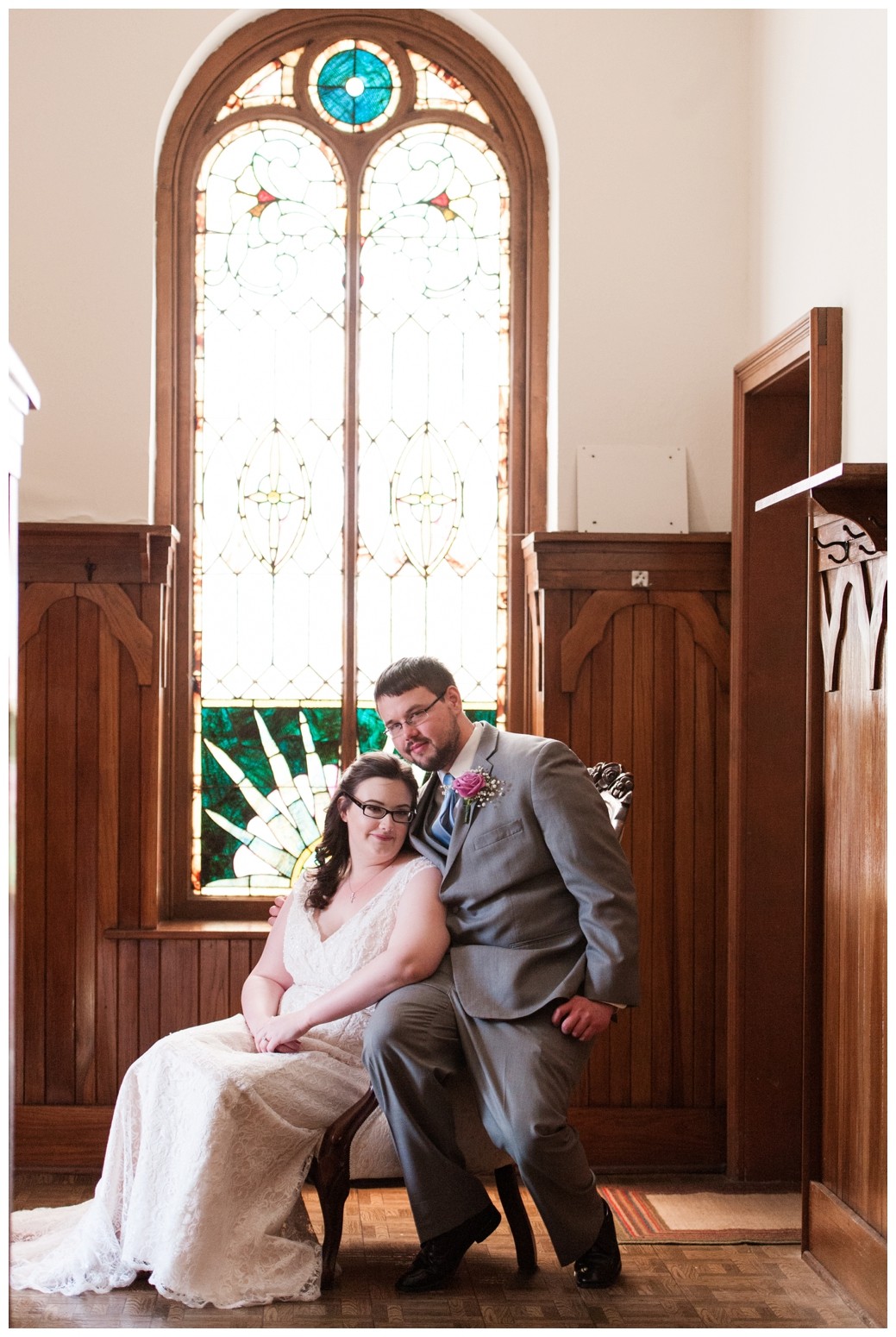 Katie & Randall Wedding bride and groom sitting