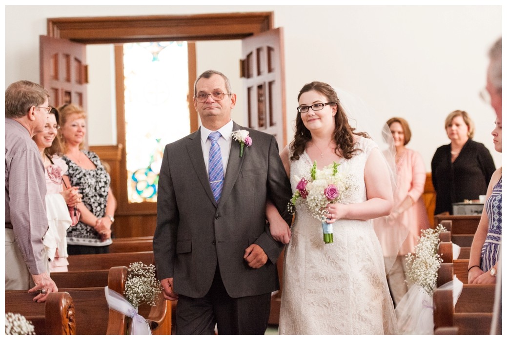 Katie & Randall Wedding dad walking bride in