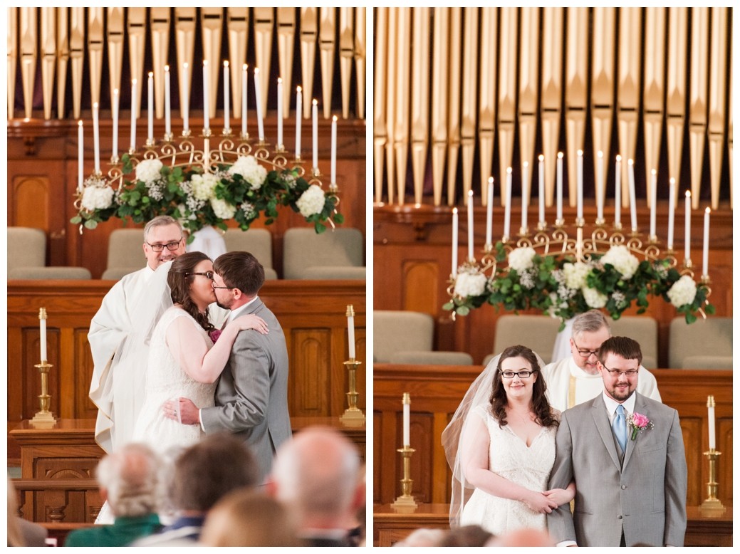 Katie & Randall Wedding first kiss