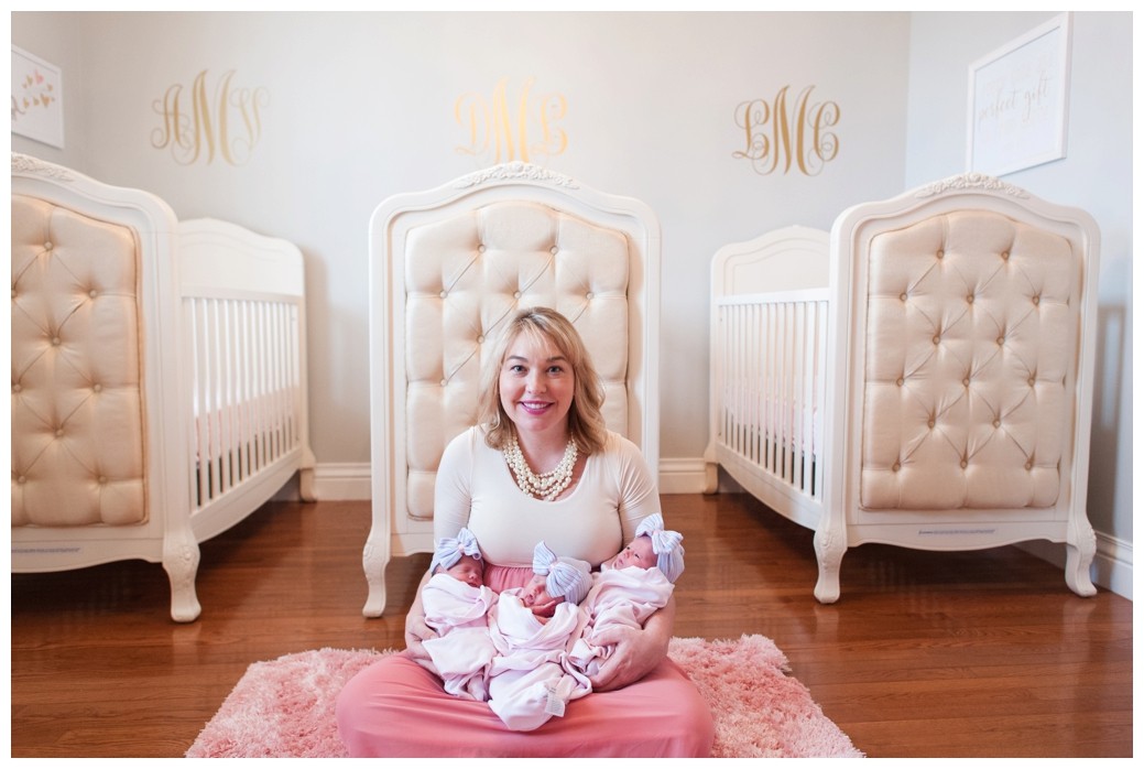 Newborn Triplets nursery