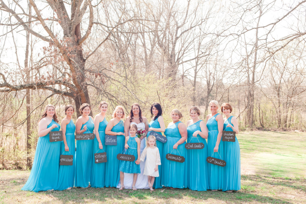 bridesmaids dresses bright blue