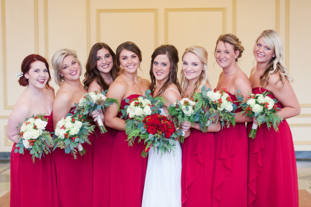 bridesmaids dresses red