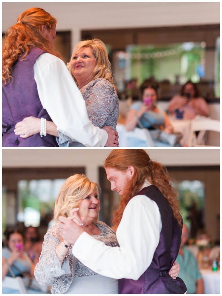 Horseshoe Lake Venue Huron TN groom and mom dance