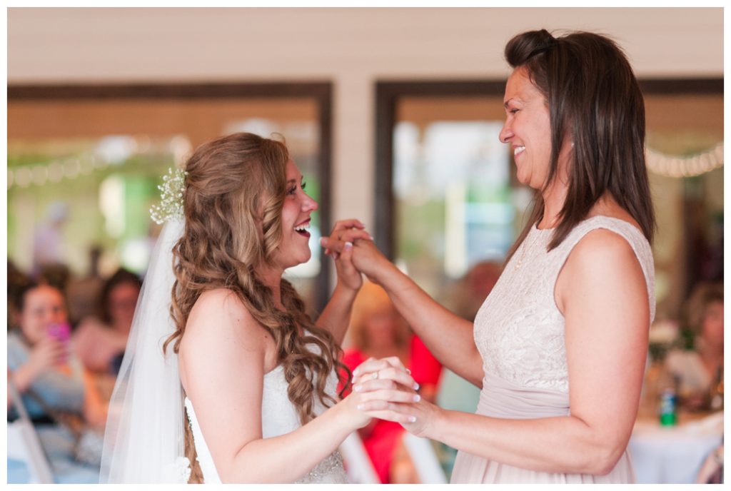 Horseshoe Lake Venue Huron TN bride and mom dancing