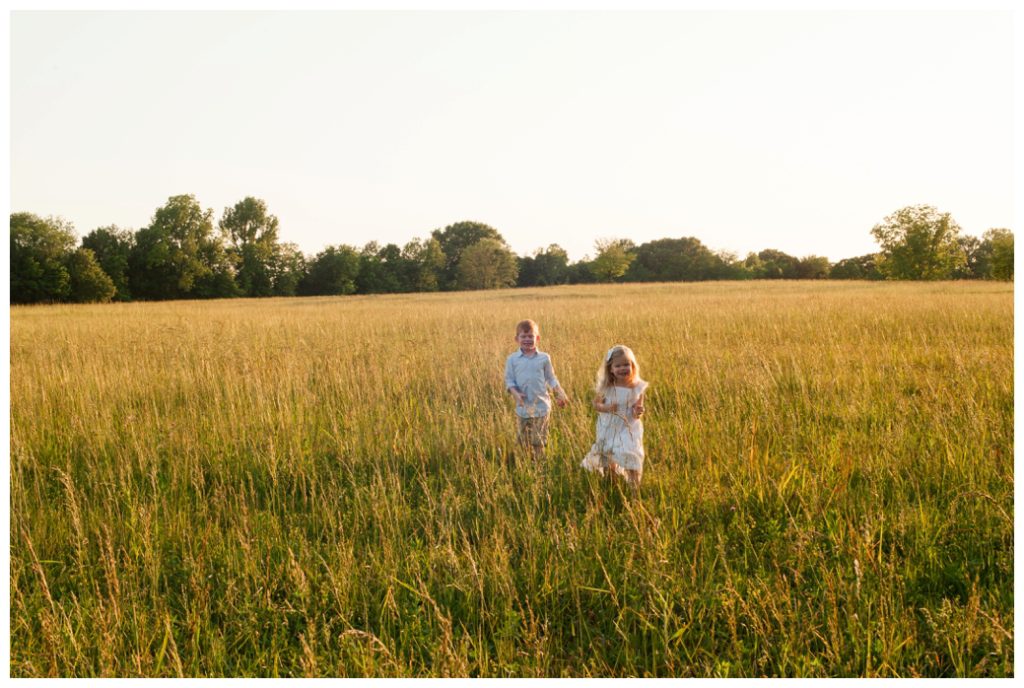 Wildflowers pictures kids running in field