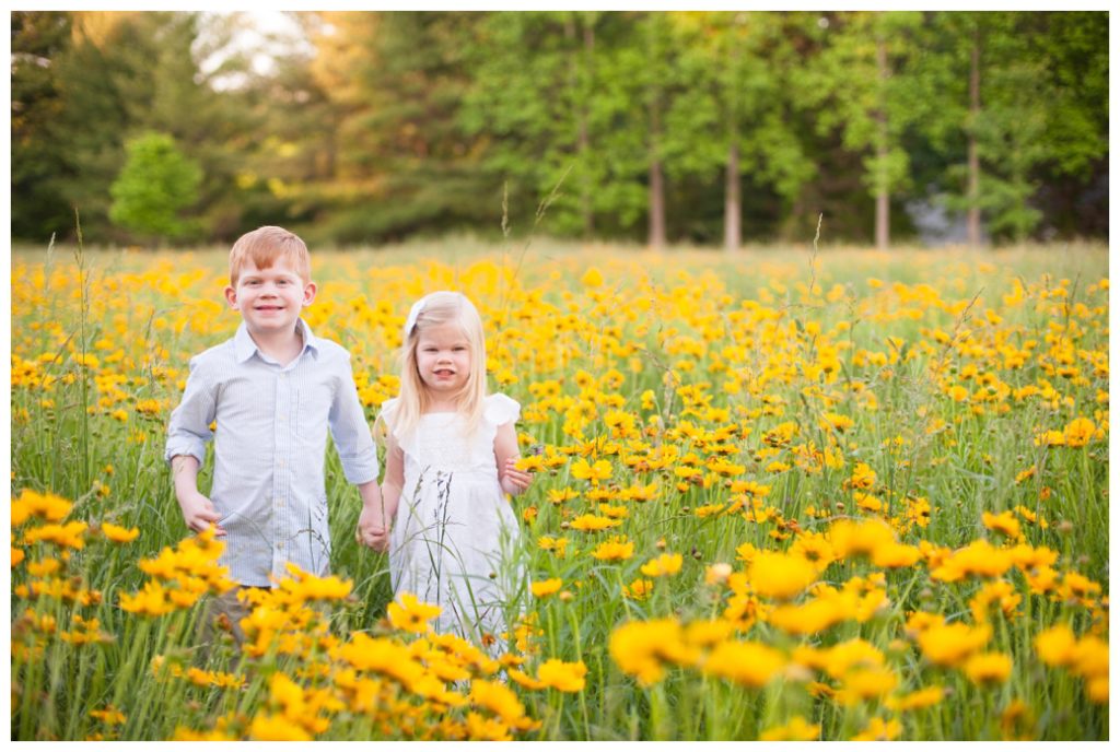 Wildflowers pictures kids in yellow wildflower field