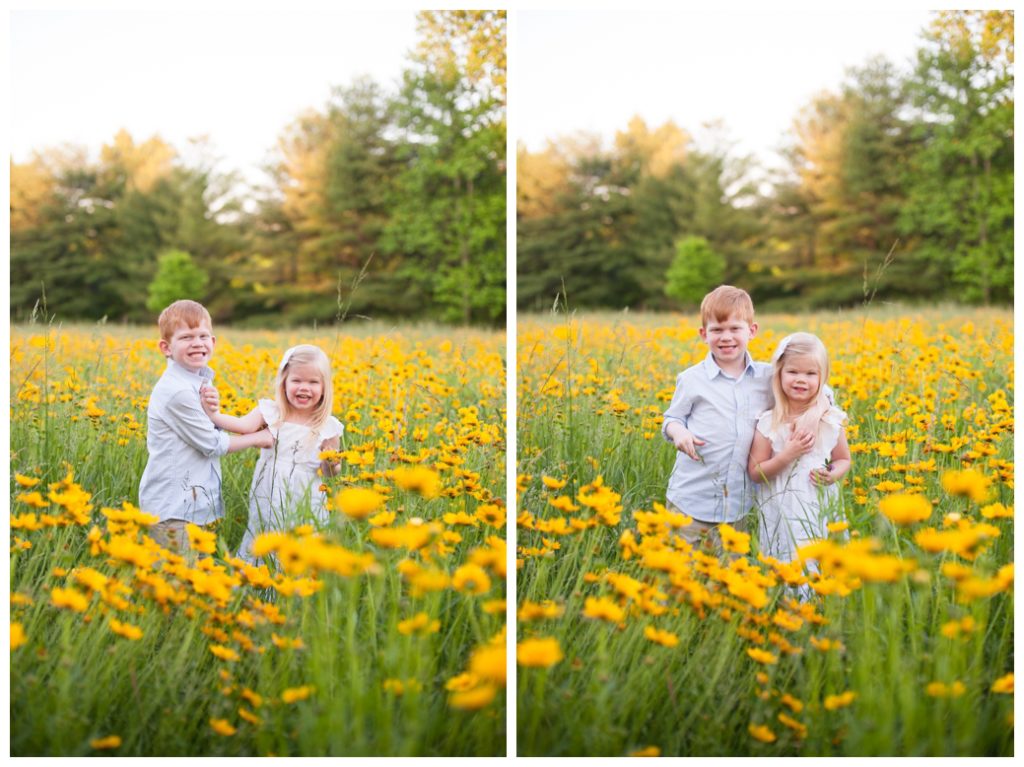 Wildflowers pictures kids in yellow field of flowers