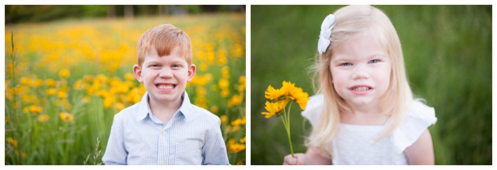 Wildflowers pictures boy smiling at camera and girl smiling at camera