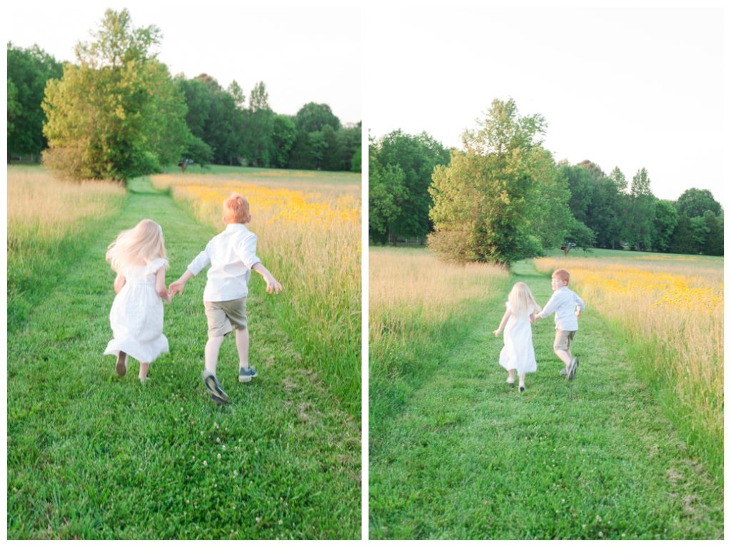 Wildflowers pictures brother and sister running