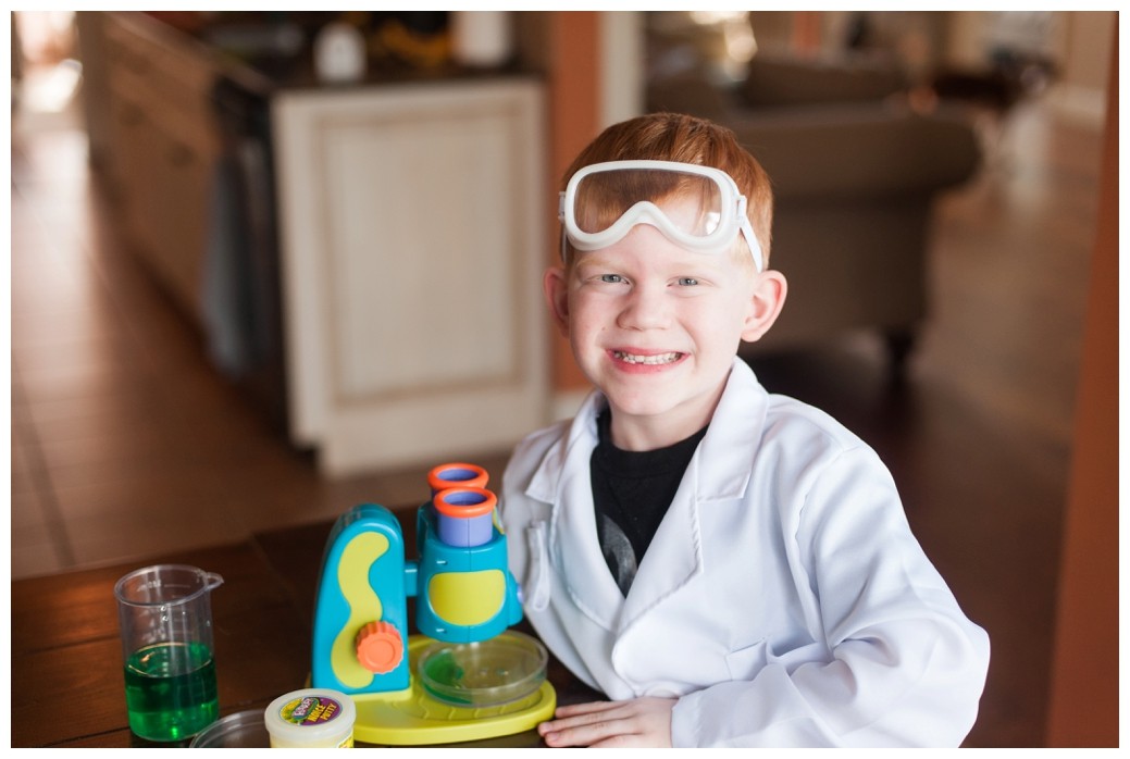 when you grow up little boy scientist smiling at camera