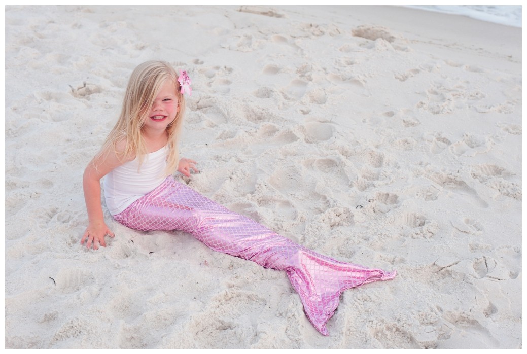 when you grow up little girl in pink mermaid tail