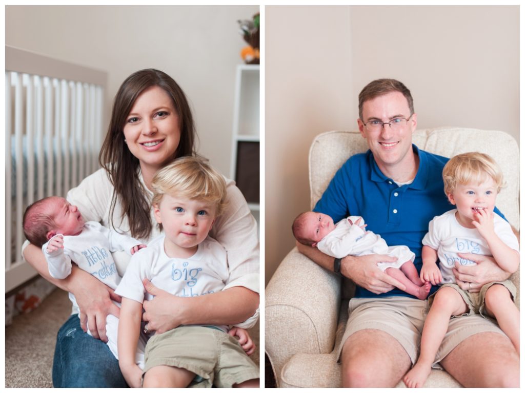 Spencer Newborn mom with boys and dad with boys