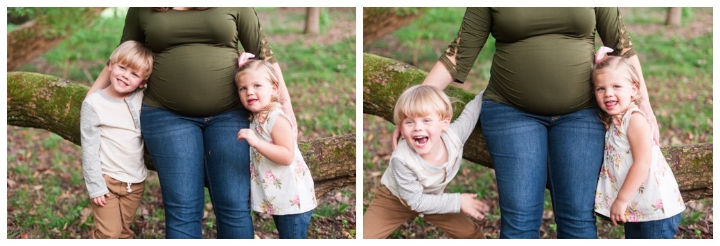 Maternity Family Session kids with moms pregnant belly