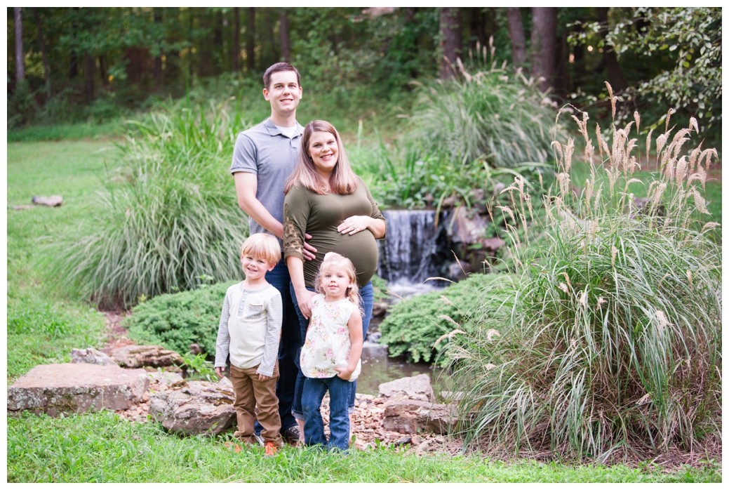 Maternity Family Session family by waterfall