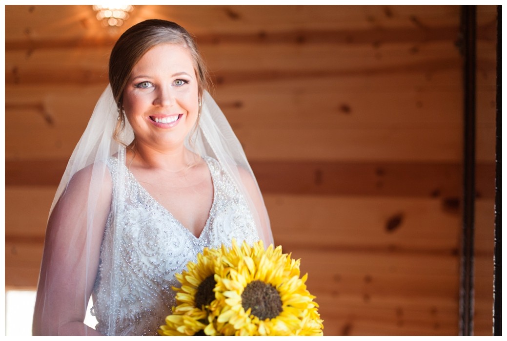 bride, sunflowers Tennessee wedding photography