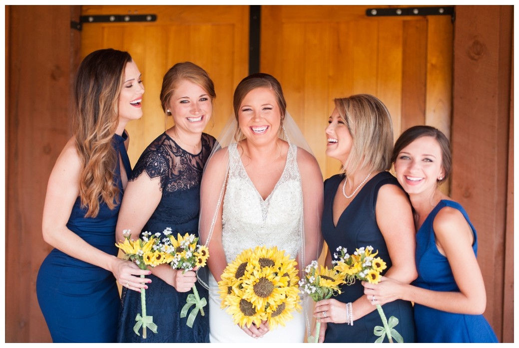 bride, sunflowers Tennessee wedding photography