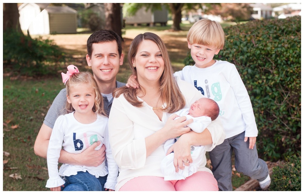 Newborn baby with family