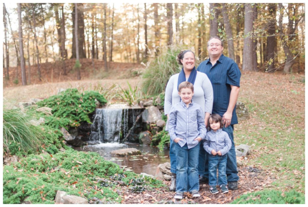 Fall Mini Sessions 2017 family of four by waterfall