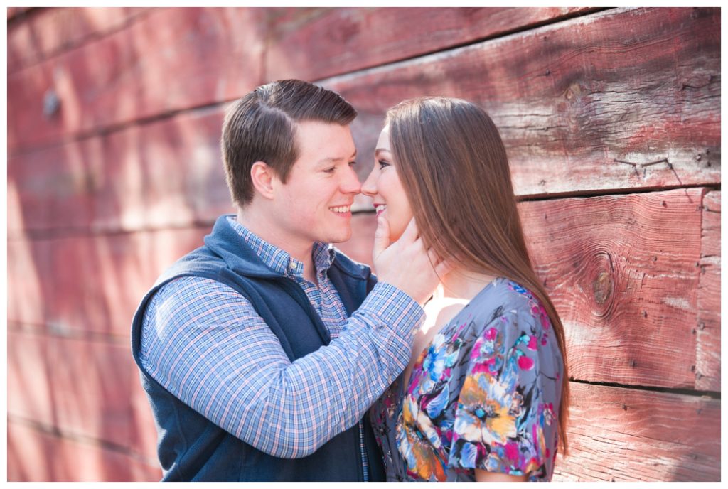 Engagement Session Bolivar TN by red barn