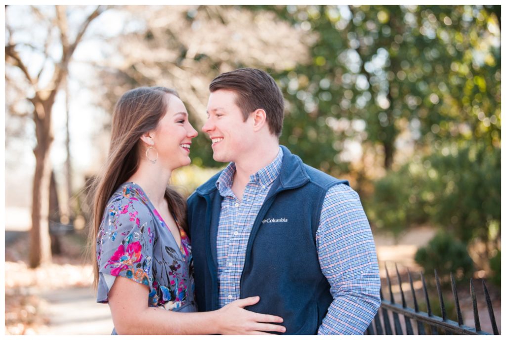 Engagement Session Bolivar TN couple smiling at each other