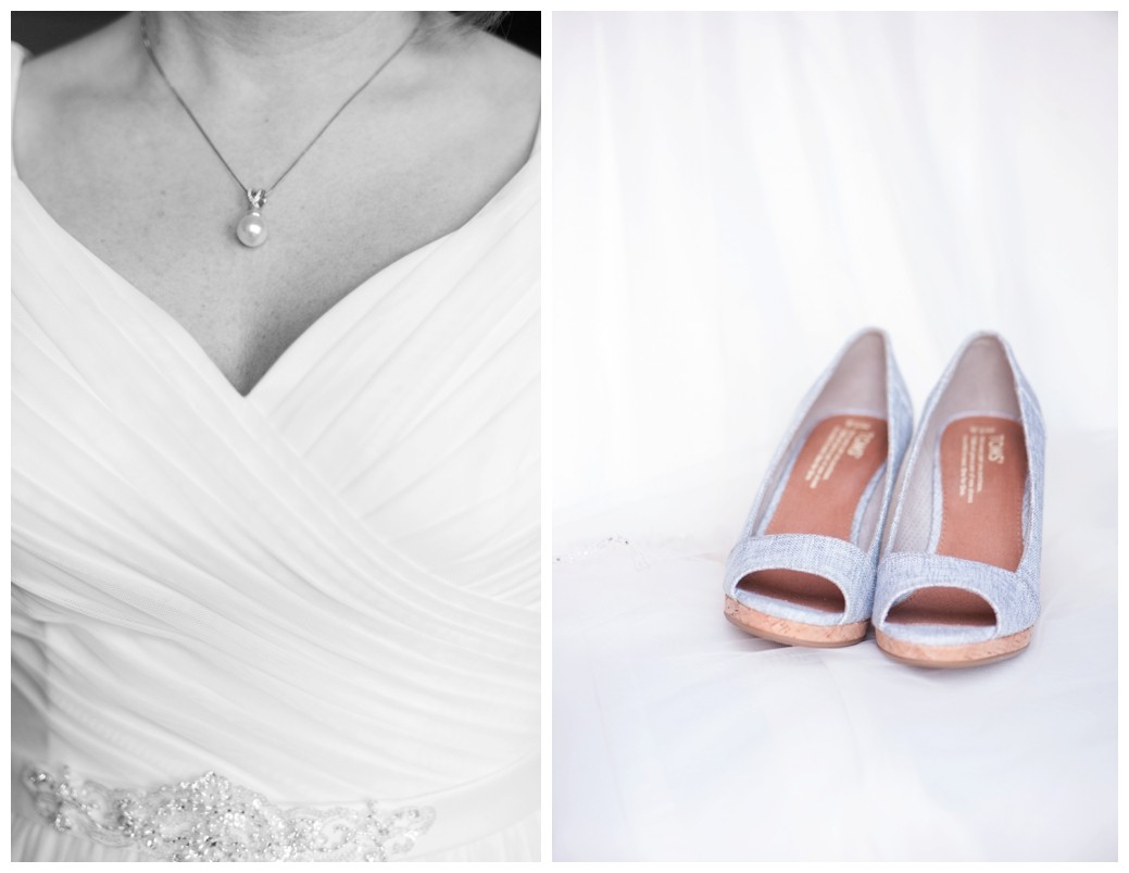 brides necklace and wedding Tom shoes