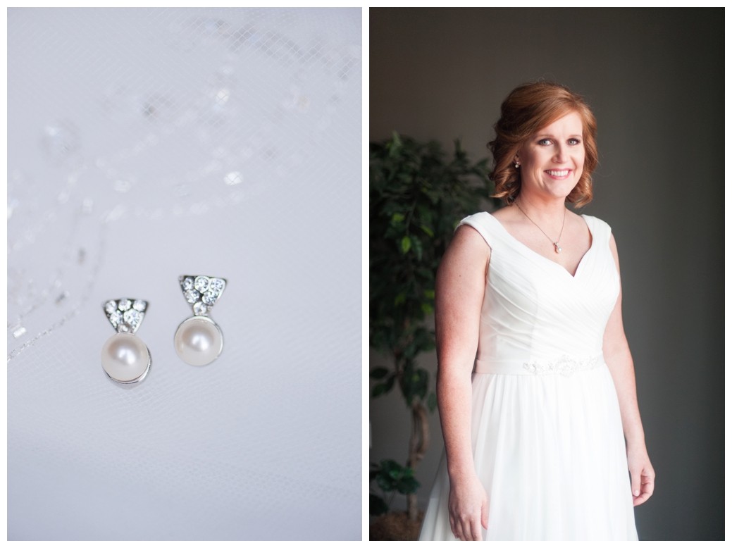 brides grandmothers earrings and bride by window