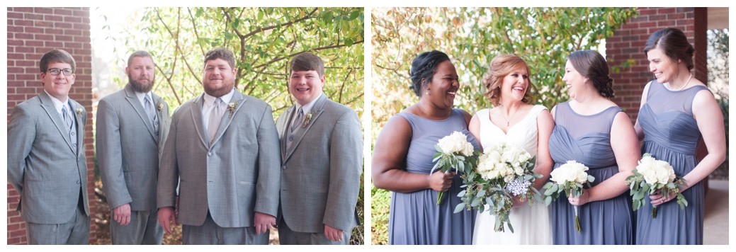 groom and his men and bride and her girls