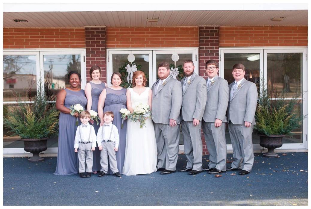 wedding party with ring bearers