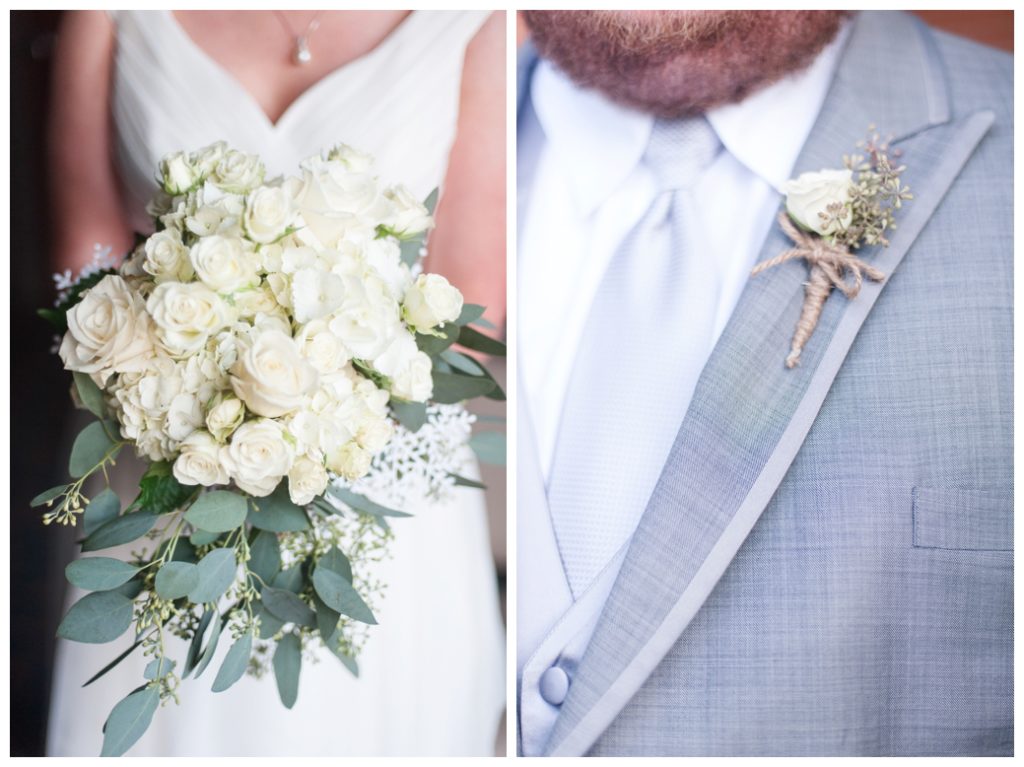 wedding bouquets white brides bouquet and white rose boutonniere