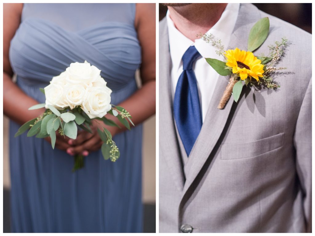 wedding bouquets bridesmaids bouquet and sunflower boutonnière