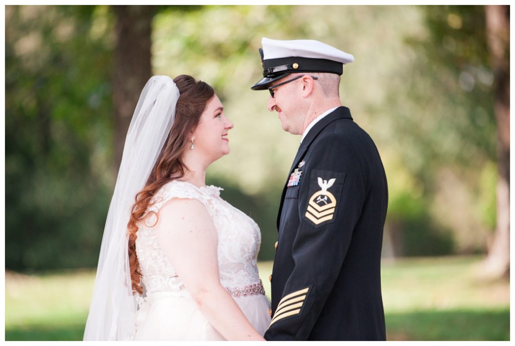 Valentines day military wedding bride and groom