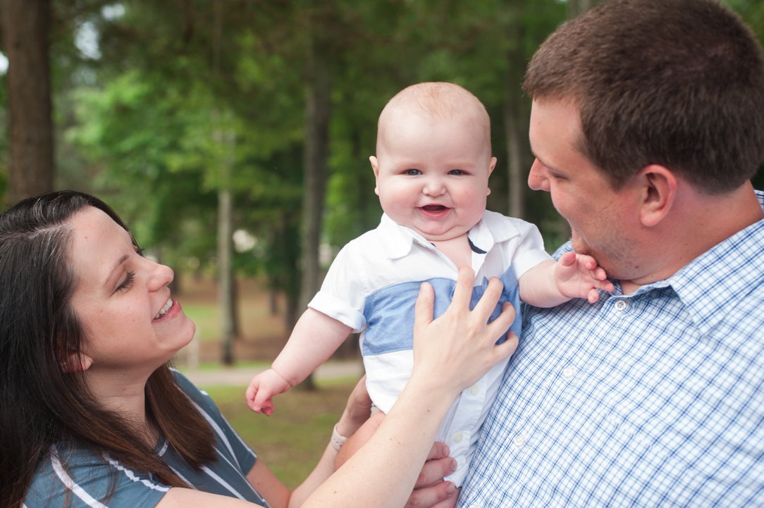 Pine Hill Park portraits Six Month Session mom and dad