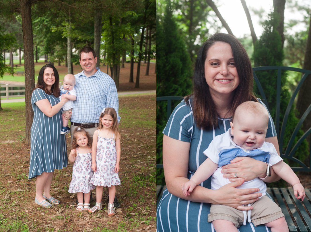 Pine Hill Park portraits Six Month Session family and with mom