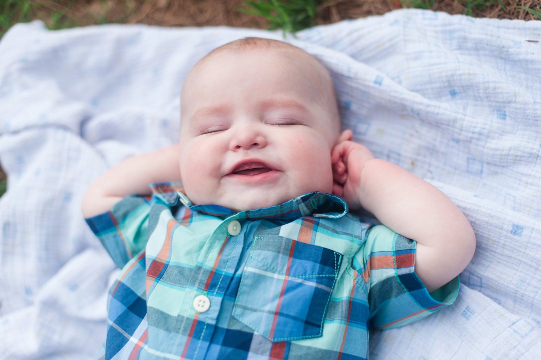 Pine Hill Park portraits Six Month Session laying back