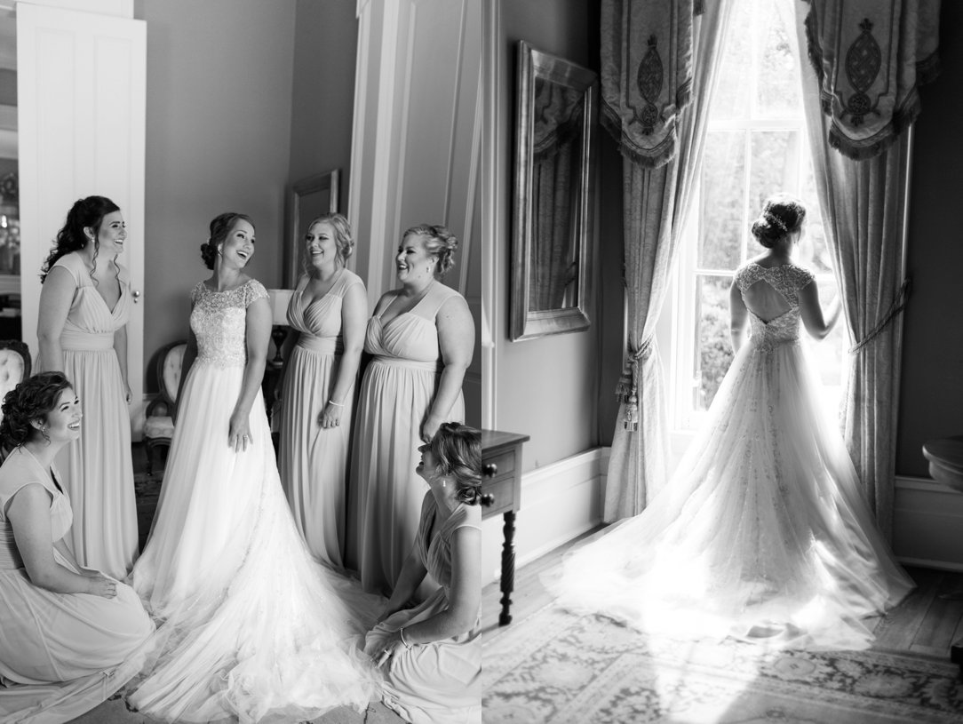 The Columns in Bolivar & Falcon Ridge Farm Wedding bridesmaids and bride