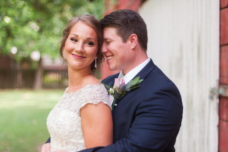 The Columns in Bolivar & Falcon Ridge Farm Wedding bride and groom laughing