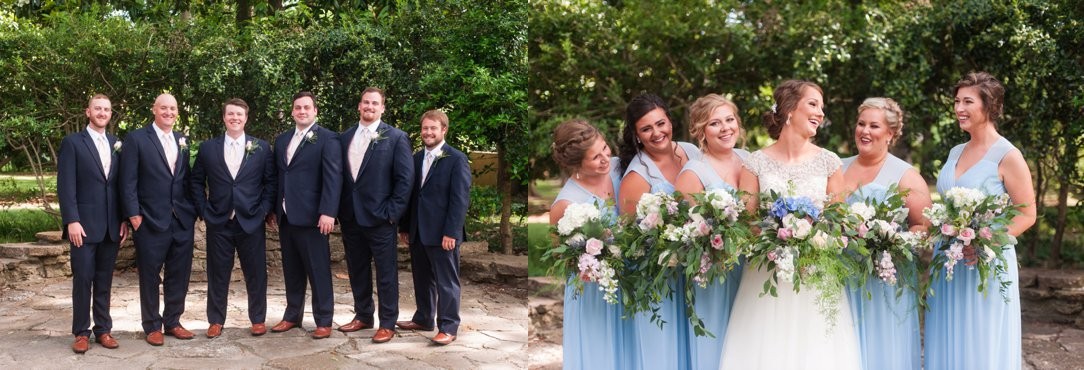 The Columns in Bolivar & Falcon Ridge Farm Wedding bridesmaids and groomsmen