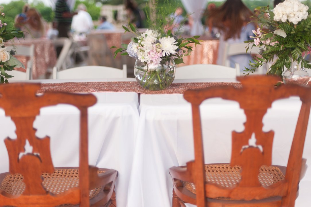 The Columns in Bolivar & Falcon Ridge Farm Wedding wedding party table