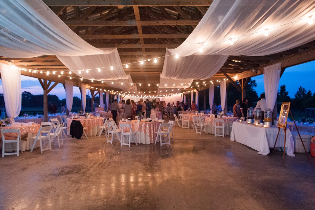 The Columns in Bolivar & Falcon Ridge Farm Wedding reception area