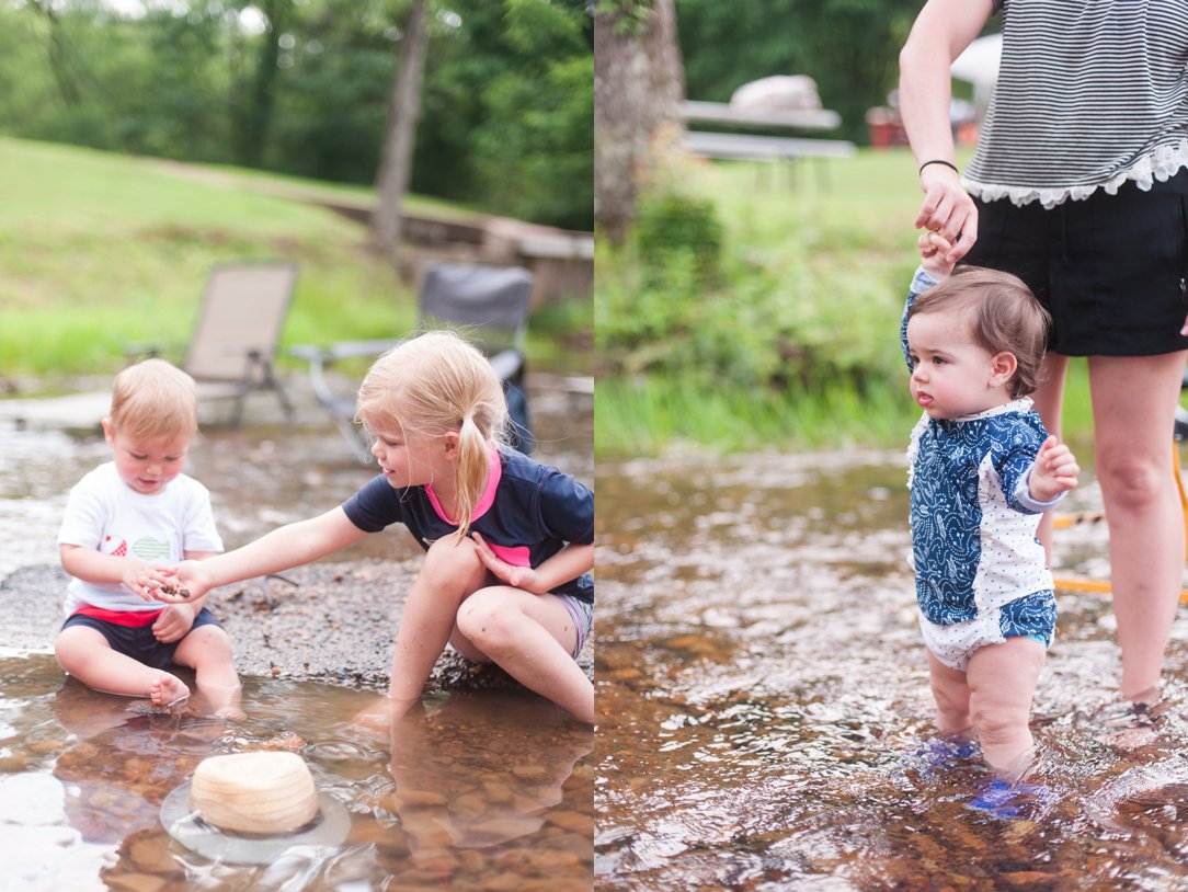 first birthday party playing in water