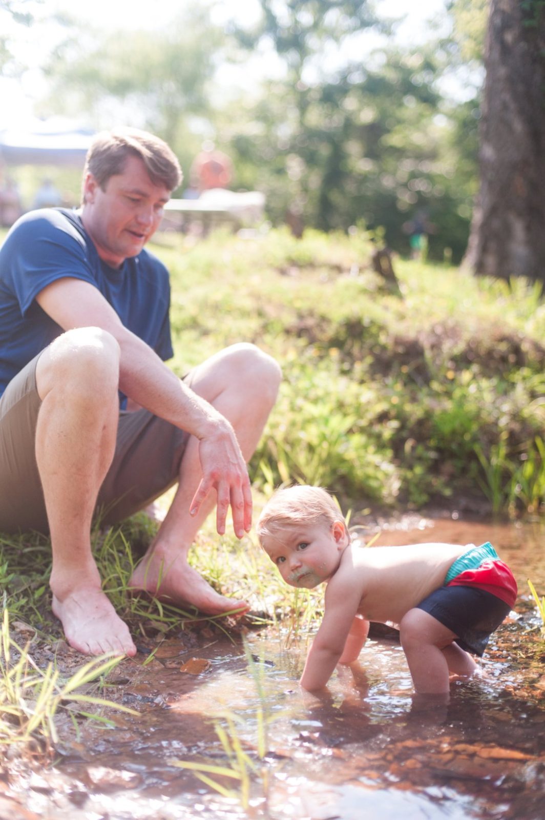 first birthday party washing in creek