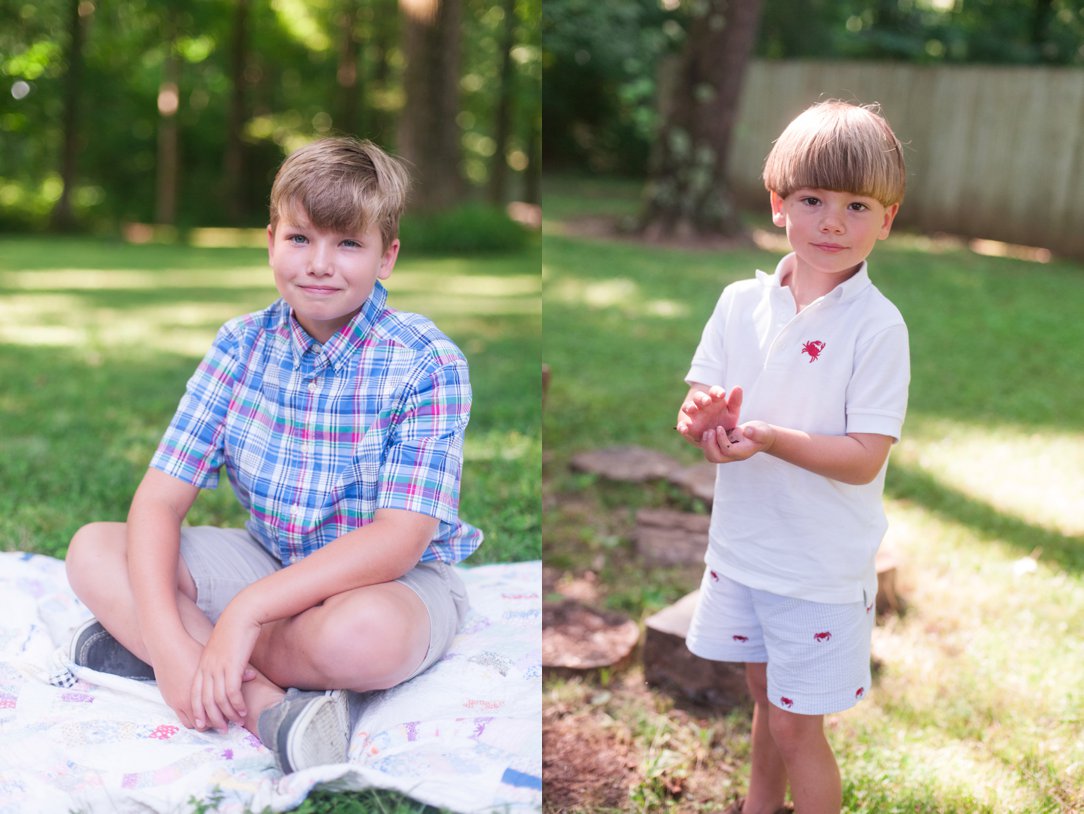 grandchildren's portraits young boy and little boy