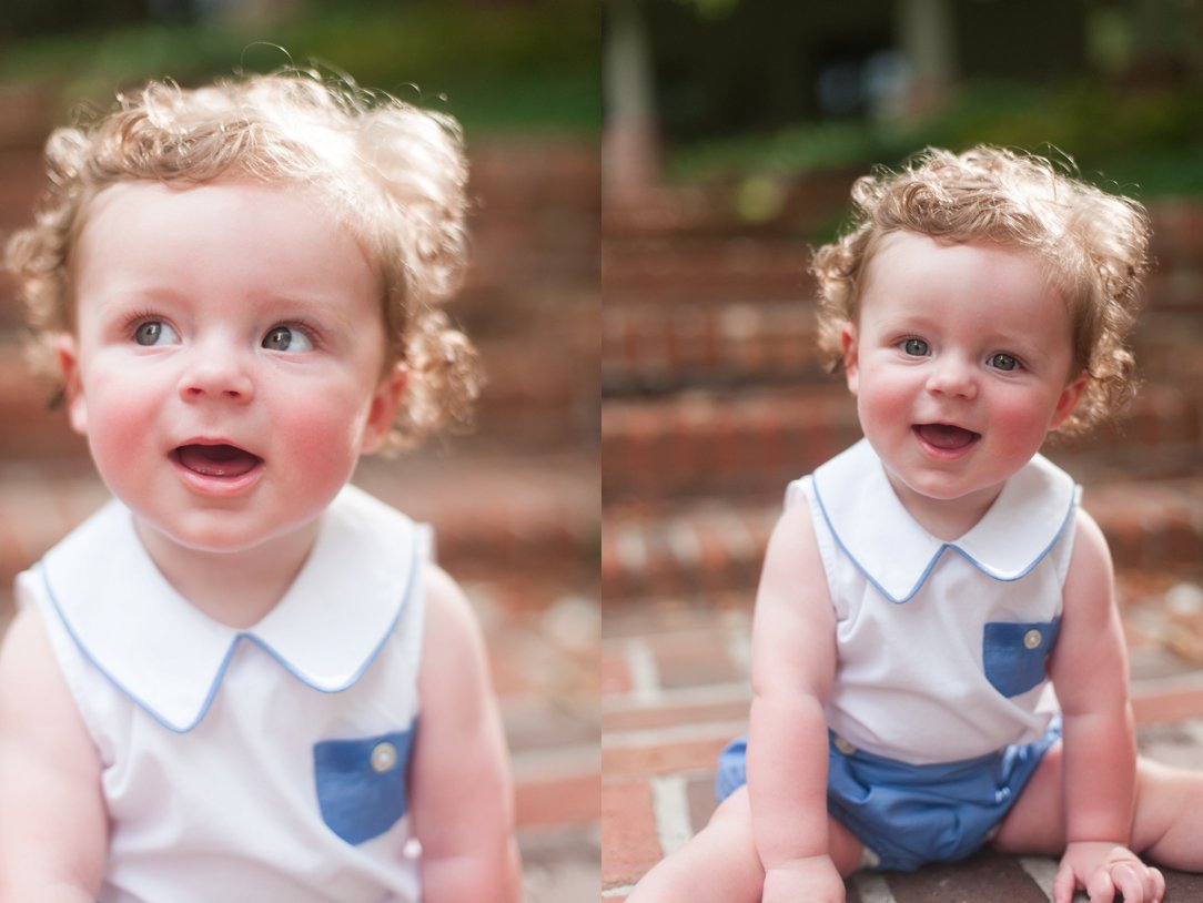 six-month-old portrait funny faces