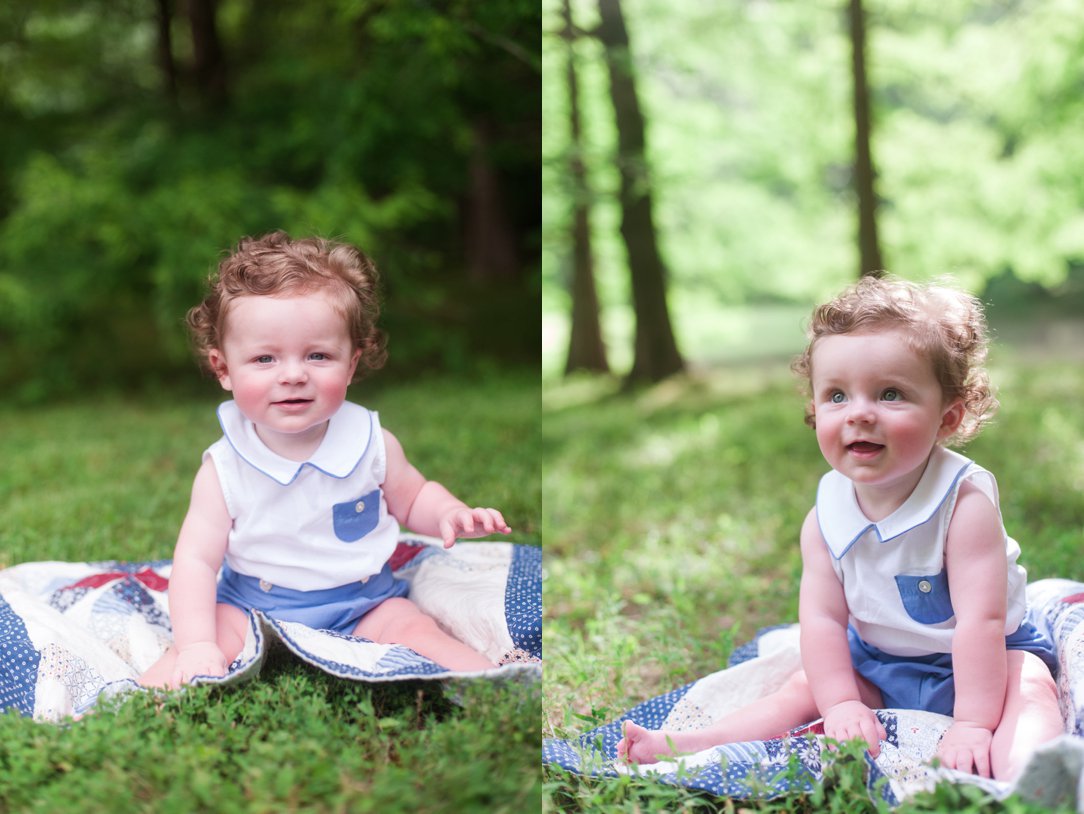 six-month-old portrait little boy smiling