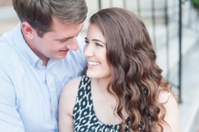 First Presbyterian Jackson engagement couple smiling