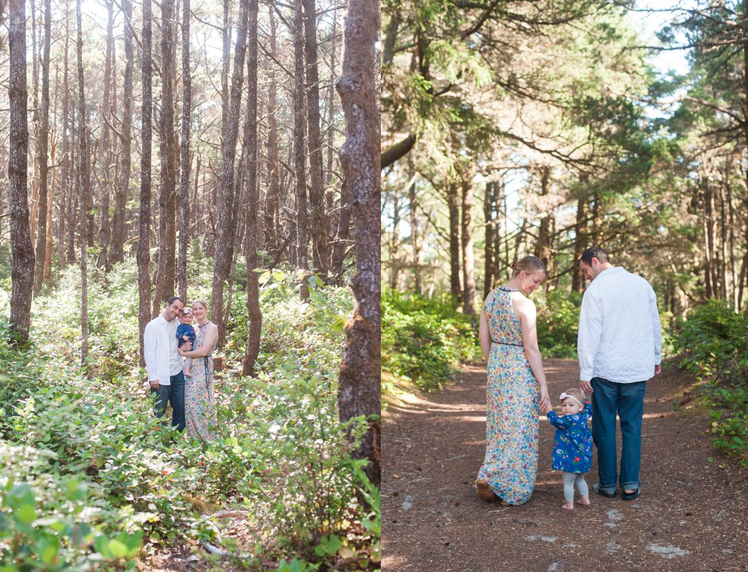 Oregon Coast Session family in wooded area