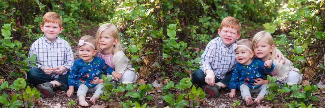 Oregon Coast Session cousins in leaves