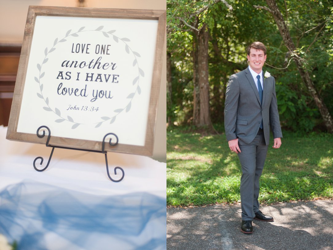 The colonial tea room sign and groom